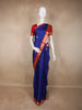 Royal Blue Butta Woven Design Kanchipuram Silk Saree with Contrast Border