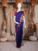 Royal Blue Butta Woven Design Soft Silk Fancy Saree with Contrast Border