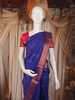 Royal Blue Butta Woven Design Soft Silk Fancy Saree with Contrast Border