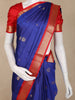 Royal Blue Butta Woven Design Kanchipuram Silk Saree with Contrast Border