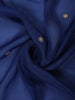 Royal Blue Butta Zari Embroidered Design Pure Organza Saree with Scalloped Border
