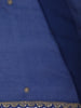 Royal Blue Butta Zari Embroidered Design Pure Organza Saree with Scalloped Border