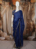 Royal Blue Butta Zari Embroidered Design Pure Organza Saree with Scalloped Border