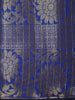 Royal Blue Checked Zari Woven Design Art Silk Saree with Floral Zari Border