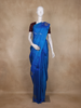 Royal Blue Floral Butta Woven Design Pure Kanchipuram Silk Saree with Contrast Blouse