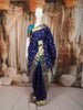 Royal Blue Floral Butta Zari Woven Design Pure Kanchipuram Silk Saree with Contrast Zari Border