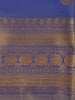 Royal Blue Floral Butta Zari Woven Design Tissue Designer Saree with Zari Border
