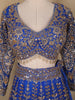 Royal Blue Floral Design Net Lehenga