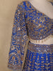 Royal Blue Floral Design Net Lehenga