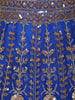 Royal Blue Floral Design Net Lehenga