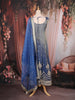 Royal Blue Floral Design Tissue Silk Salwar Suit with Dupatta