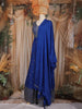 Royal Blue Floral Embroidered Chiffon Gown