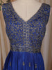 Royal Blue Floral Embroidered Chiffon Gown