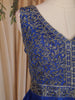 Royal Blue Floral Embroidered Chiffon Gown
