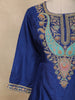Royal Blue Floral Embroidered Silk Cotton Salwar Suit with Dupatta
