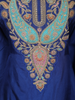 Royal Blue Floral Embroidered Silk Cotton Salwar Suit with Dupatta