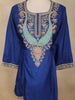 Royal Blue Floral Embroidered Silk Cotton Salwar Suit with Dupatta