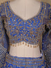 Royal Blue Floral Embroidery Bridal Design Net Lehenga