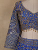 Royal Blue Floral Embroidery Bridal Design Net Lehenga
