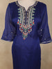 Royal Blue Floral Embroidery Tissue Silk Salwar Suit