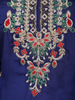 Royal Blue Floral Embroidery Tissue Silk Salwar Suit
