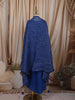 Royal Blue Floral Sequins and Beads Embroidered Design Satin Kids Skirt and Top Paired with Dupatta