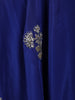 Royal Blue Floral Sequins and Zardozi Embroidered Design Satin Draped Palazzo Suit with Embroidered Hem Border