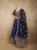 Royal Blue Floral Sequins and Zari Embroidered Design Satin Lehenga with Dupatta