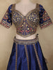 Royal Blue Floral Sequins and Zari Embroidered Design Satin Lehenga with Dupatta