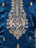 Royal Blue Floral Thread and Sequins Embroidered Design Tissue Silk Kids Palazzo Suit