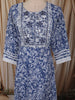 Royal Blue Floral Vine Thread Embroidered Design Cotton Anarkali Suit with Matching Dupatta