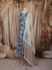 Royal Blue Floral Wine Printed Design Cotton Anarkali Salwar Suit with Dupatta