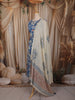 Royal Blue Floral Wine Printed Design Cotton Anarkali Salwar Suit with Dupatta