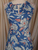 Royal Blue Floral Wine Printed Design Cotton Anarkali Salwar Suit with Dupatta