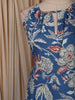Royal Blue Floral Wine Printed Design Cotton Anarkali Salwar Suit with Dupatta
