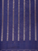 Royal Blue Floral Woven Banarasi Silk Saree With Zari Border