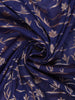 Royal Blue Floral Woven Banarasi Silk Saree With Zari Border