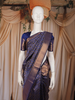 Royal Blue Floral Woven Design Pure Kanchipuram Silk Saree with Zari Border