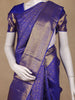 Royal Blue Floral Woven Pure Kanchipuram Silk Saree With Zari Border