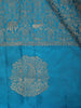 Royal Blue Floral Zari Woven Design Pure Kanchipuram Silk Saree with Butta Zari Border