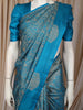 Royal Blue Floral Zari Woven Design Pure Kanchipuram Silk Saree with Butta Zari Border