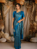 Royal Blue Floral Zari Woven Design Pure Kanchipuram Silk Saree with Butta Zari Border