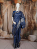 Royal Blue Floral Zari Woven Design Pure Kanchipuram Silk Saree with Matching Zari Border