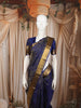 Royal Blue Floral Zari Woven Design Pure Kanchipuram Silk Saree with Matching Zari Border