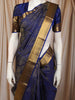 Royal Blue Floral Zari Woven Design Pure Kanchipuram Silk Saree with Matching Zari Border