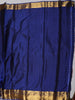 Royal Blue Floral Zari Woven Design Pure Kanchipuram Silk Saree with Matching Zari Border