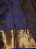 Royal Blue Floral Zari Woven Design Pure Kanchipuram Silk Saree with Matching Zari Border