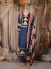 Royal Blue Geometric Printed Design Cotton Straight Cut Salwar Suit with Dupatta