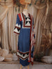 Royal Blue Geometric Printed Design Cotton Straight Cut Salwar Suit with Dupatta