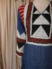Royal Blue Geometric Printed Design Cotton Straight Cut Salwar Suit with Dupatta